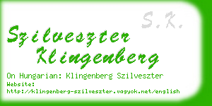 szilveszter klingenberg business card